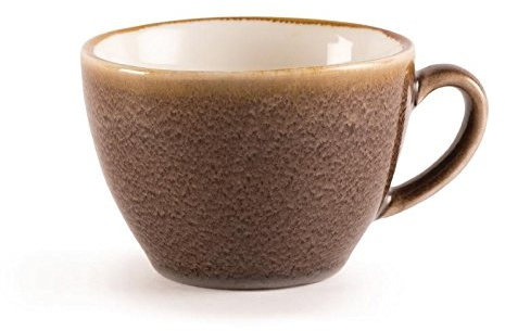 Olympia Kiln GP364 Bark Cappuccino Cup, Porcelain, 340 mL Capacity, Brown (Pack of 6)