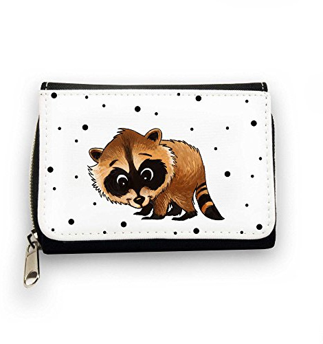 ilka parey wandtattoo-welt® Geldbörse Waschbär mit Punkten Portemonnaie Brieftasche gk080