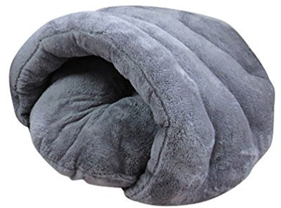 YOUJIA Hausbett Hundehaus Hundehöhle Haustier Bett Warm Schlafsack Matte Kissen Hundehütte Für Hunde Katzen (Grau, M)