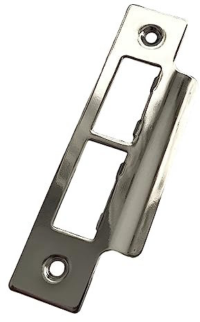 Polished Chrome Strike Plate for Door Frames Plated Finish 114mm Long Square Edge
