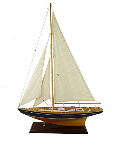 osters muschel-sammler-shop J-Yacht - Modellschiff der Ranger in Gross - Höhe 84-Länge60-Breite11cm - die Klassiche Segelyacht der Neuzeit für Büro oder Heim zur Dekoration als Standmodell