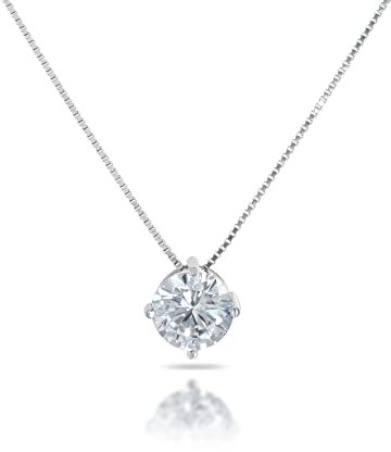 inSCINTILLE Diamant Kette Halskette Damen Silber 925 mit Kubischem Zirkoniumdioxid. Inklusive Geschenkbox