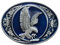 QUKE Gürtelschnalle Flying Mountain Bald Eagle American Western Cowboy Muster Blau
