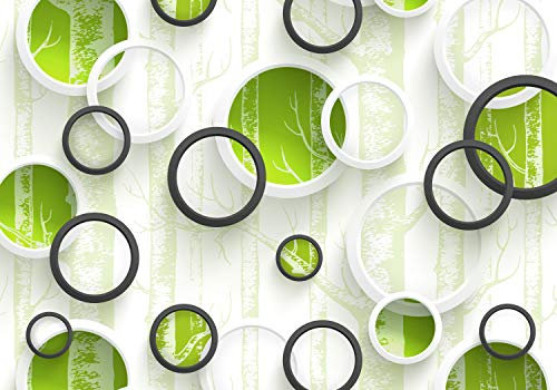 wandmotiv24 Fototapete Baum Grün, XL 350 x 245 cm - 7 Teile, Wanddeko, Wandbild, Wandtapete, Wald, Zweige,Abstrakt M4053