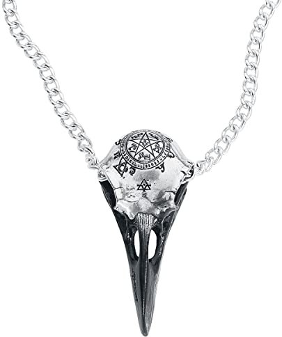 Alchemy Gothic Volvan Raven Skull Unisex Halskette silberfarben Hartzinn Gothic, Totenköpfe