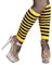 PAPSTAR Beinwärmer Biene, Schwarz-Gelb, 100% Polyester, Top Preis-Leistungsverhältnis, Ideal für Fasching & Karneval, Bienen-ähnliche Streifen, Schenkelhoch, Festive, Tier, Gestreift