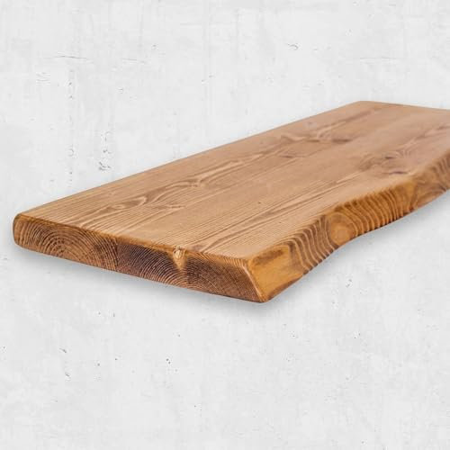 Chill House Waney/Live Edge Mensola Galleggiante Rustica 30cm x 4.4cm, Rovere Scuro, 130cm