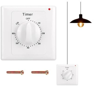 Nikou 30/60/120 Min Bomba de alta potencia Temporizador mecánico Interruptor de tiempo Control de cuenta regresiva (CA 220V 10A)(120Min)
