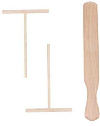 Cabilock 3 Piezas Esparcidor de Crepes Y Espátula Esparcidor de Masa para Panqueques Espátula Utensilios de Cocina de Madera Rastrillo de Tortilla Herramienta para Esparcir Masa 1 Espátula