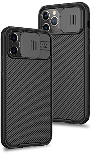 XTCASE Coque pour iPhone 12 Pro Max, Protection de la Caméra Étui avec Ultra Mince Coulisse Cache Objectif, Plastique Dur Housse Arrière Anti-Rayures Antidérapant - Noir