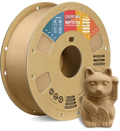 OVERTURE Matte PLA Filament 1.75mm, 1kg Matte Light Brown