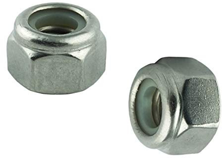 M10 (100 Stück) Sechskantmuttern niedrige Form - Edelstahl VA A2 V2A - Sechskant-muttern rostfrei - DIN 985 - ISO 10511 - Selbstsichernd - Polyamidklemmteil | AGBERG