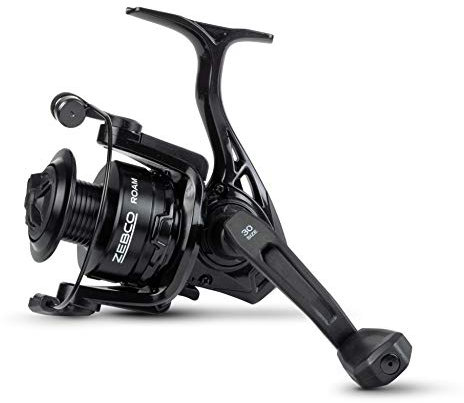 Zebco leichte ROAM Spinning 20 Spinnfisch-Angelrolle mit Frontbremse und 5 Kugellagern, Schwarz