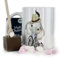 Personalised Mug and Belgian Milk Chocolate/Hot Chocolate Stirrer Marshmallow Gift Set, Custom Name (11oz) White, Yellow, Blue, Black, Pink Mug with Grey Elephant Hat Design