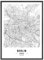 JUNOMI® Berlin Poster DIN A2 Schwarz Weiss, DIN A2 Wohnzimmer Deko, Modernes Wandbild, Berlin Bild, Wandbild ohne Rahmen, Stadtplan Poster