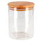 Tradineur - Tarro de cristal de borosilicato con tapa de bambú, 600 ml, recipiente, bote de almacenamiento para guardar café, galletas, legumbres, especias - 12,5 x 10 cm
