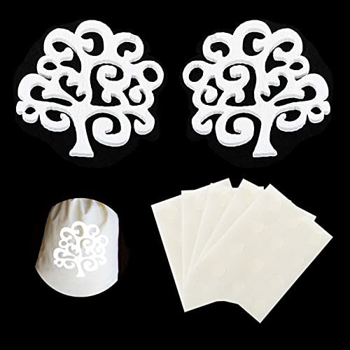 Azexcy 50 Pz Albero della Vita in Legno, Decorativi Ciondoli Pendenti Albero della Vita Artigianato Appeso Ornamento per Matrimonio Battesimo Prima Comunione Laurea, Bianco