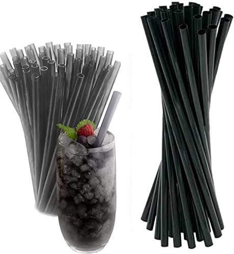 500 Hard Straws, 13cm (4mm Diameter) Black Straws, Perfect for Cocktails, Drinking Straws, Reusable Straw Strips for Cocktails Milk, Juice, Tea