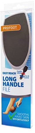 Profoot Long Handed Foot File - Expertly Crafted for Smooth and Healthy Feet - Removes Calluses and Hard Skin - Double Sided Heel and Foot File