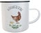 Hühner Tasse Huhn Emaille Blechtasse Vintage Becher Geschenk für Hühner-Hof Hühnerzüchter Mädchen Frauen Kinder (Hühnerliebe)