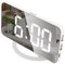 INF Digitalwecker mit Spiegelglas / weiß, Tischuhr in modernem Design mit LED-Ziffern