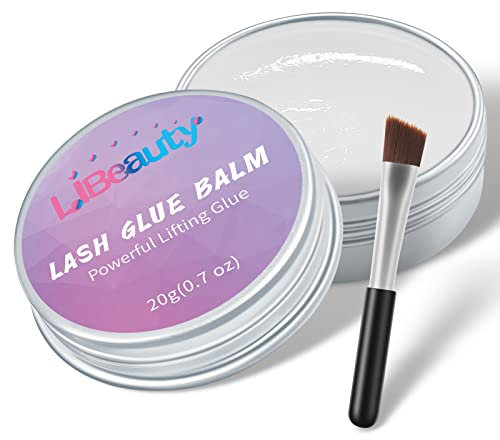 Libeauty Eye Lash Glue, 20g Lash Lift Glue Balm, Brow Glue, Strong Sticky, Grape Flavour, Fast Drying, Lashes Stick Easily, Not Suitable for False Lashes