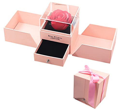 Rosa Eterna, Rosa Stabilizzata Vera Idee Regalo Donna Compleanno Regalo Fatto a Mano Con Rosa Eterna Per la Sua Donna Per la Sua Donna Moglie Fidanzata Madre Per Anniversario Mamma Natale San