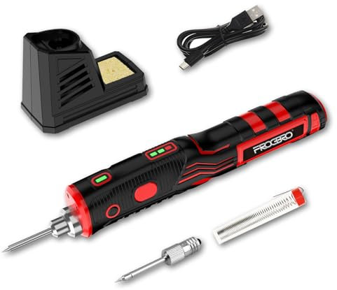 FrogBro 11W Wireless Soldering Iron Kit, Upgrade 2500mAh Max 520℃ Fast Heating Portable Soldering Iron High Capacity USB Rechargeable Soldering Iron with Touch Sensor and LED Bulb