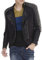 Aksah Fashion Herren-Jacke, schmale Passform, schwarz, Nieten, Spikes, Biker, Motorrad, Punk, echtes Leder, Schwarz , 3XL