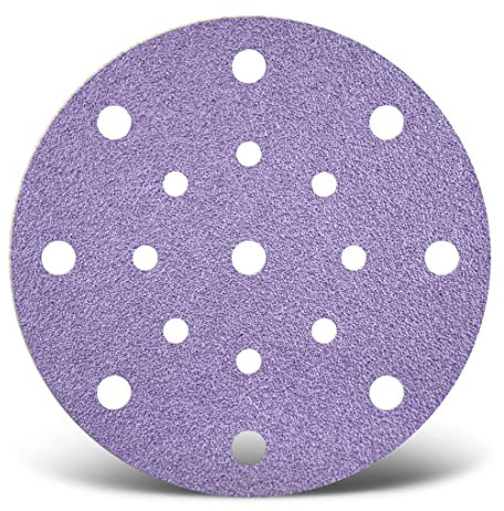 MENZER Purple HD Klett-Schleifscheiben, 150 mm, 17-Loch, f. Exzenterschleifer, Keramik-Mix (50 Stk.) K180