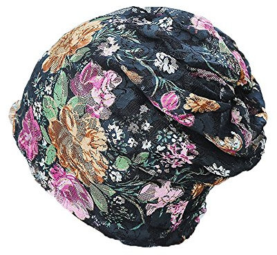 Chemo Mützen Damen Sommer Beanie Turban Super Weich Slouchy Kopfbedeckungen Kop Wraps Beanie Mütze Kappe Schwarz