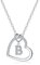 TINGN Kette Mädchen Geschenke für Mädchen - Silber Kette Damen Mädchen Geschenke für Mädchen 8 9 10 11 12 Jahre Kette mit Buchstaben B Kette Mädchen Geschenke Kette Damen Herz Geschenk für Mädchen