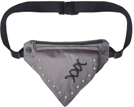 Larswon Renaissance-Tasche für Damen, Renaissance-Gürtel, Festival, Hüft- und Oberschenkeltasche, Stil 2: Grau, Medium, Beintasche