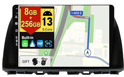 BXLIYER - [8G+256G, 8-Core] - Android 13 IPS Autoradio für Mazda CX-5 (2013-2016) - Kabellos CarPlay/Android Auto/DSP - LED Kamera & MIC - 10.1 Zoll 2 Din - DAB Lenkradsteuerung Fast-boot 360-CAM WIFI