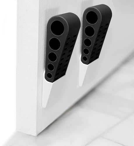 2 Stück Türstopper Keil Gummi, Rutschfest Bodentürstopper Schwarz für Alle Oberflächen, Innen- und Außenbereich, Häuser, Schulen