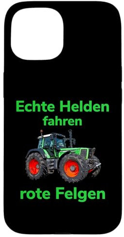 Hülle für iPhone 15 Traktor Landwirt Trecker Echte Helden fahren rote Felgen