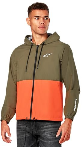 Alpinestars Speeder Windbreaker Jacket Veste, Vert Militaire/Orange, XL Homme