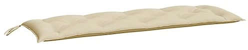 vidaXL Gartenbank Auflagen 2 STK., Gartenbank Auflage mit Hohlfasern, Sitzkissen mit Schnüren für Außen Innen, Bankauflage Bankkissen Sitzkissen Bankpolster, Beige Oxford-Gewebe