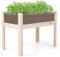HOMASIS Orto Rialzato da Esterno in Legno di Abete, Fioriera Rialzata con Lastra Acrilica, Terrario per Animali con 2 Fori di Scarico, Aiuola Rialzata da Balcone, Giardino (100 x 59 x 77 cm)