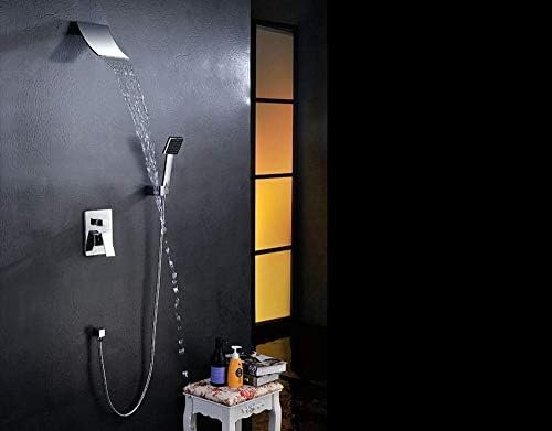 Küchenarmaturen Wand Badezimmer Dusche Wasserhahn Messing Set Unterputz Regendusche Mischbatterie Chrom Badewanne Wasserhahn Wasserfall Badewanne Dusche