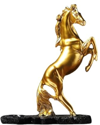 KEALBAUS Weinflaschenhalter in Form eines Pferdes aus Kunstharz, Flaschenaufbewahrung, Dekoration, Ersatzteile, Sammlung, Innenausstattung, Gold.