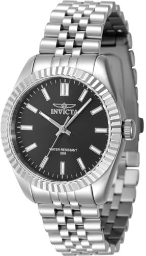 Invicta Specialty 47494 Damen Uhr - Wasserdicht - Analog - Quarzuhrwerk - Edelstahl mit schwarzen zifferblat - 36mm