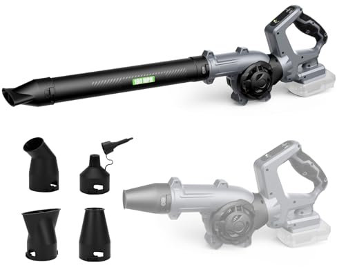 Cordless Leaf Blower Compatible with Makita 18V Battery, 60m/s Electric Garden Blower, 3-Speed, 270° Rotatable Handle, Handhold Leaf Blower for Leaf/Snow/Dust Blowing (No Battery)