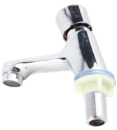 WPKD BLUEIY Robinet Poussoir Eau Froide Uniquement,Robinet à Temporisation de 4 à 6 Secondes,Fermeture Automatique Laiton Chromé G1/2,pour Lave Main & Salle de Bain