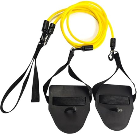 Laroal Land simtränare med handpaddlar Motståndsrep Dragband Fitness Avtagbart elastiskt band för att förbättra armstyrkan（Gul 20lbs）