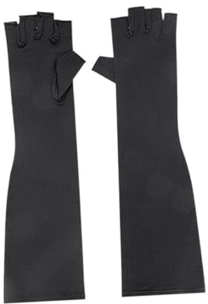 Kompressionshandschuhe Fingerlos Lang Kupferfaser Sporthandschuhe für Herren & Damen, Fitness Training, Handgelenkstütze, Atmungsaktiv, Rutschfest