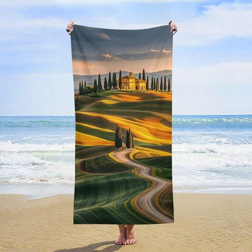 FZQVSGW Strandtuch, weich, saugfähig, Badetuch, Italien, Toskana, übergroß, sandfrei, leicht, Poolhandtuch, Erwachsene, Schwimmhandtuch für Strand, Fitnessstudio, Sport, 160 x 80 cm