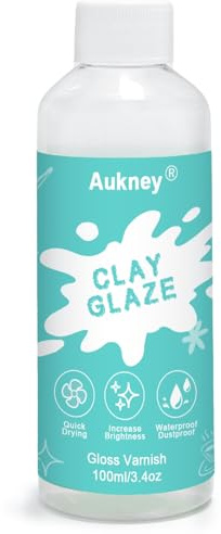 100ML Air Dry Clay Varnish, High Gloss Air Dry Clay Glaze, Sealant, Prevent Clay from Cracking, and Scratch Resistant, for Ceramics, Oil Paintings, Wood (Gloss)