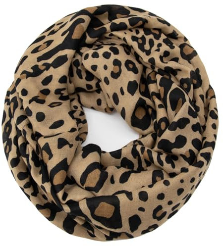 Glamexx24 Damen Loop Schal Leopard Muster Langschal Schlauchschal Tuch Loopschal Mädchen Animal Print Tuch
