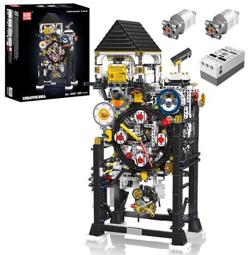 Mould King 10159 Technik Mechanische Punkuhr ModellBausatz, MOC kreative Uhren Kit für Erwachsene, STEM Sammlerstück, Technologie Klemmbausteine Bausatz(3181+Teile )